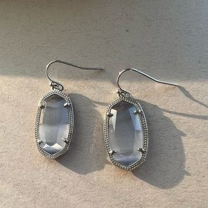 Kendra Scott Dani Drop Earrings Silver Slate Cats Eye